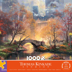 Ceaco Thomas Kinkade horse-drawn carriage scene inspires cozy get-togethers and mindful puzzling.
