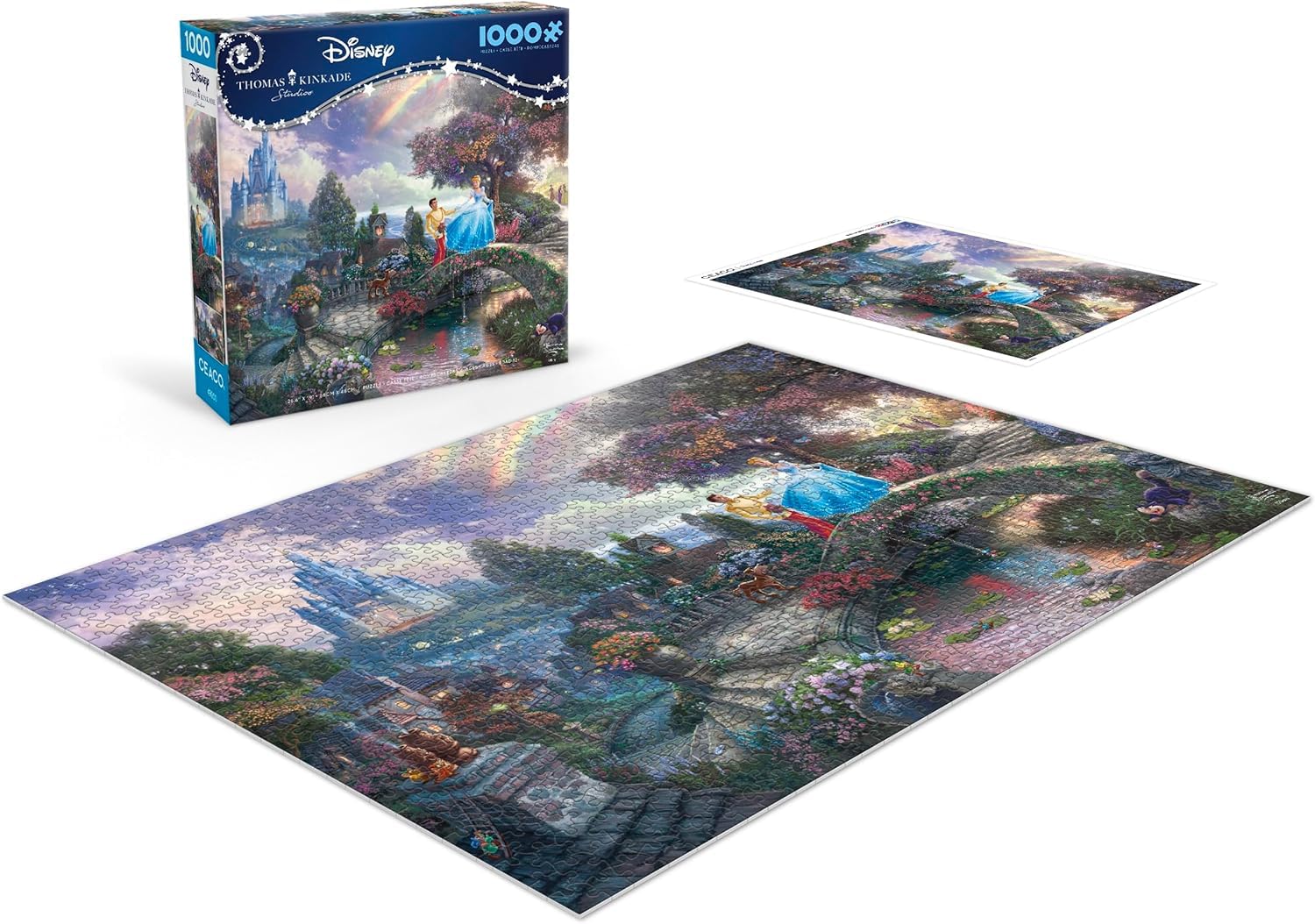 Ceaco USA-made production on puzzle box art from Thomas Kinkade Disney Cinderella