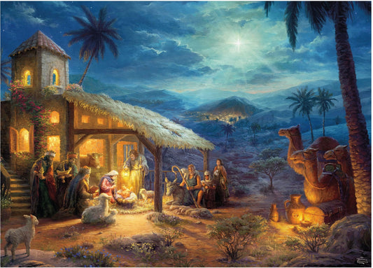 Ceaco Nativity 1000-piece artwork closeup showing festive details for cozy nights