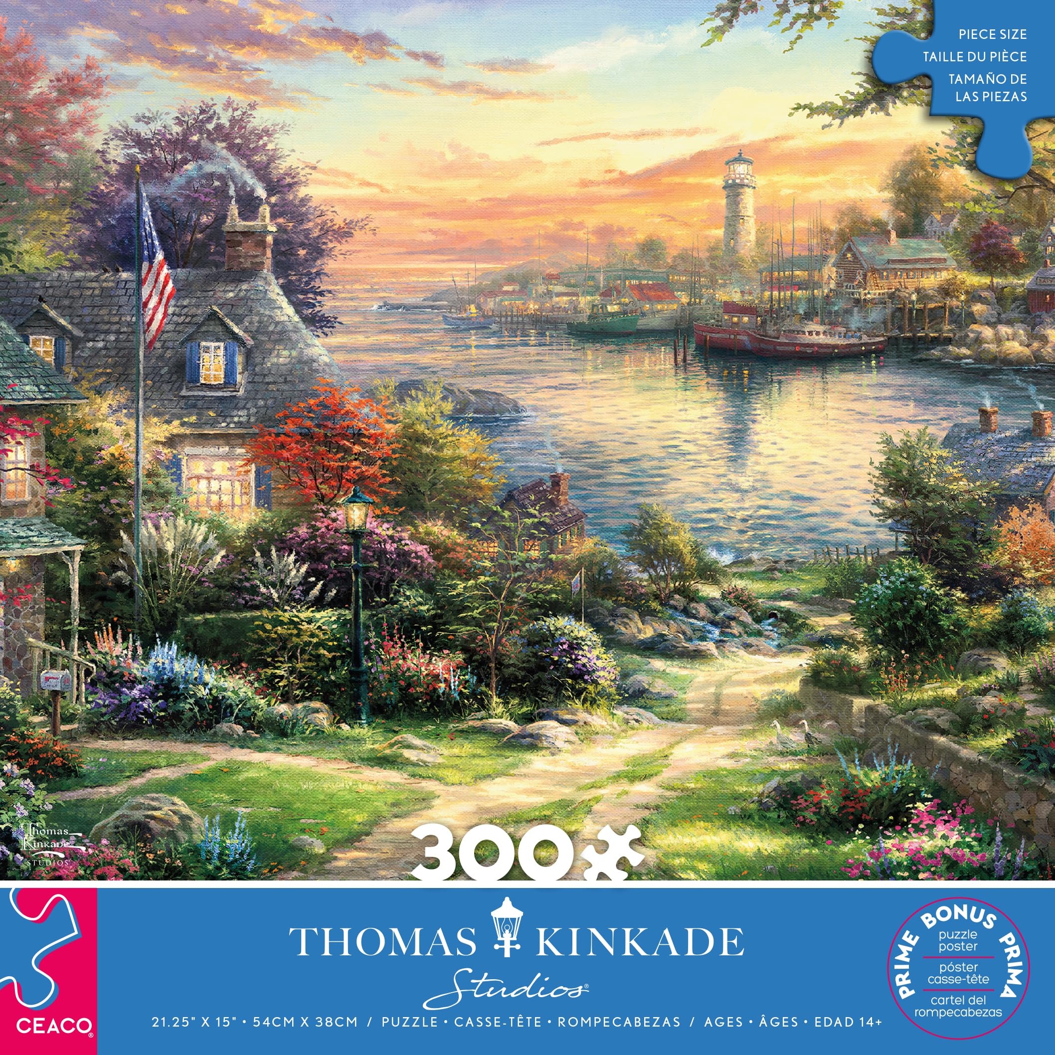Ceaco Thomas Kinkade New England Harbor busy harbor detail for mindful engagement