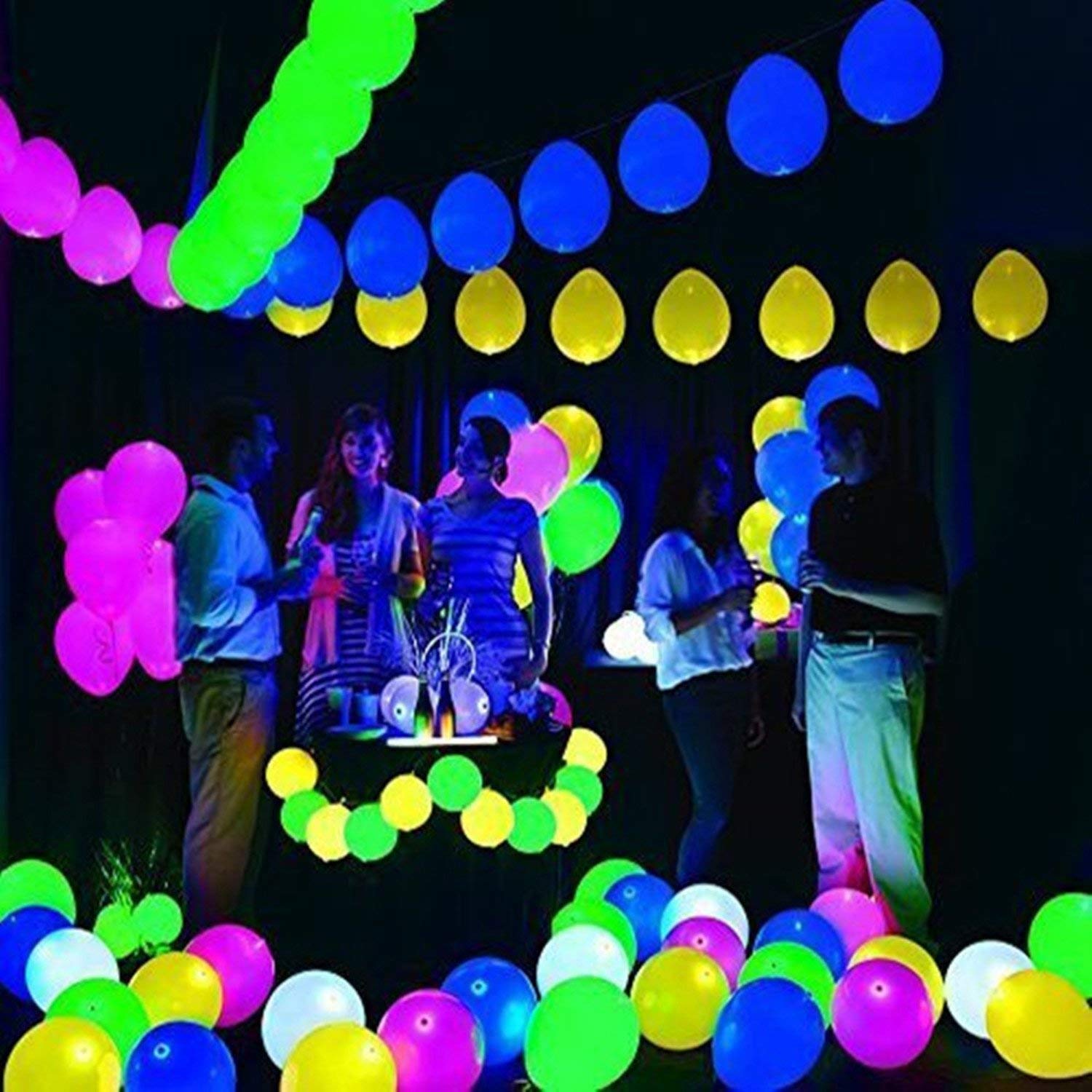 CEAGGDY glow balloons at a wedding or anniversary setup