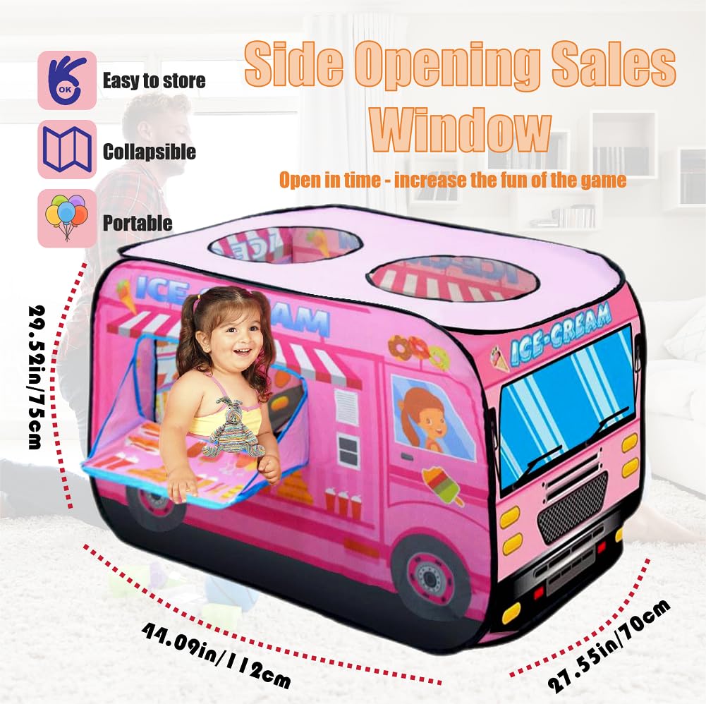 Cecailin ice cream truck tent interior with room for multiple children