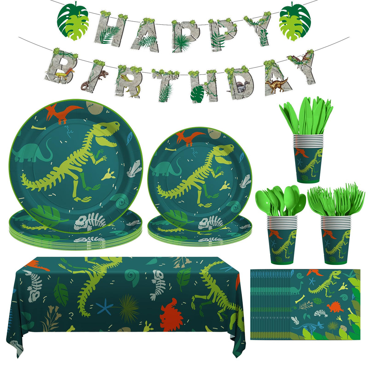 Cecnamt Dinosaur birthday banner adds a festive touch to the party decor