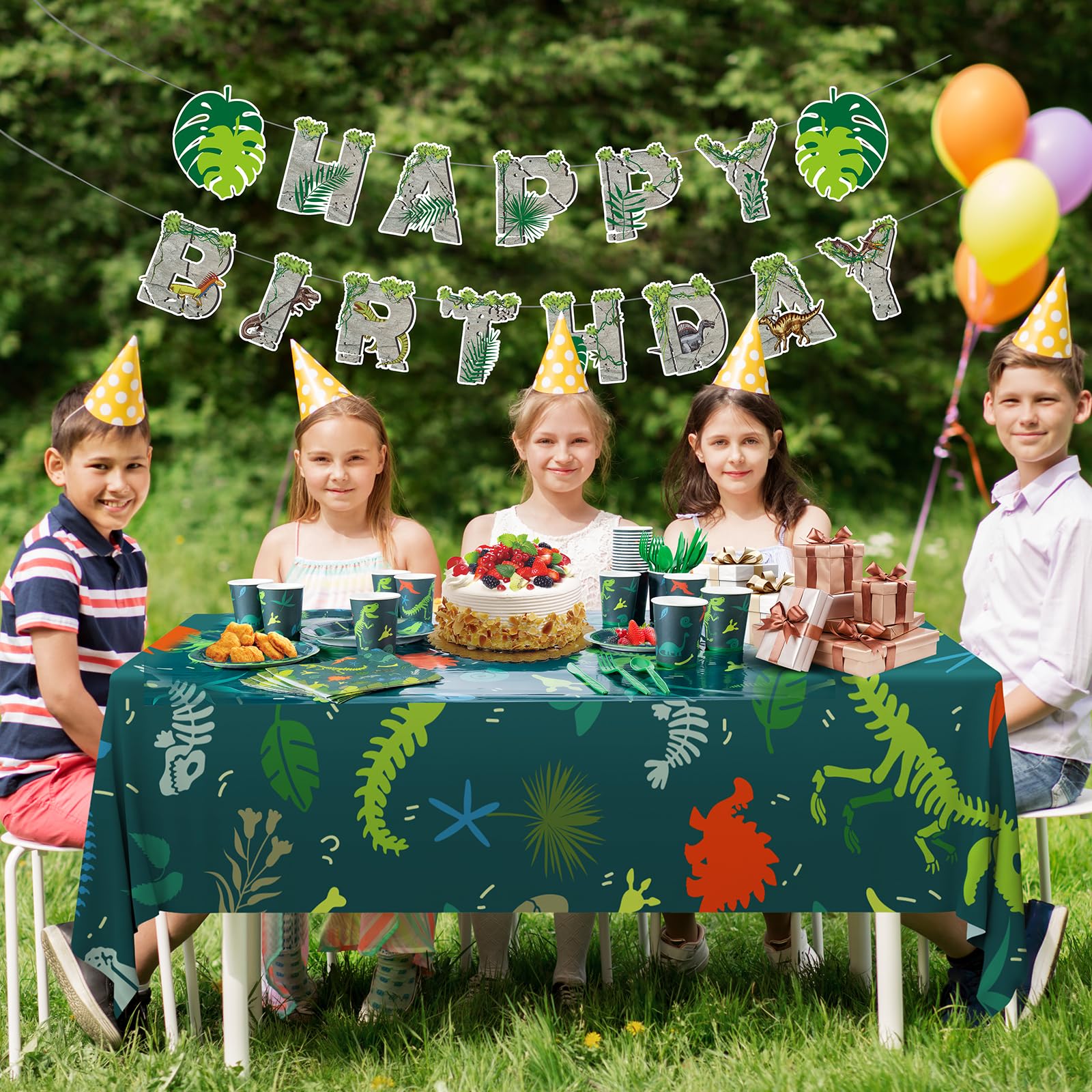 Cecnamt dinosaur tablecloth 54x108 inches waterproof and tear-resistant