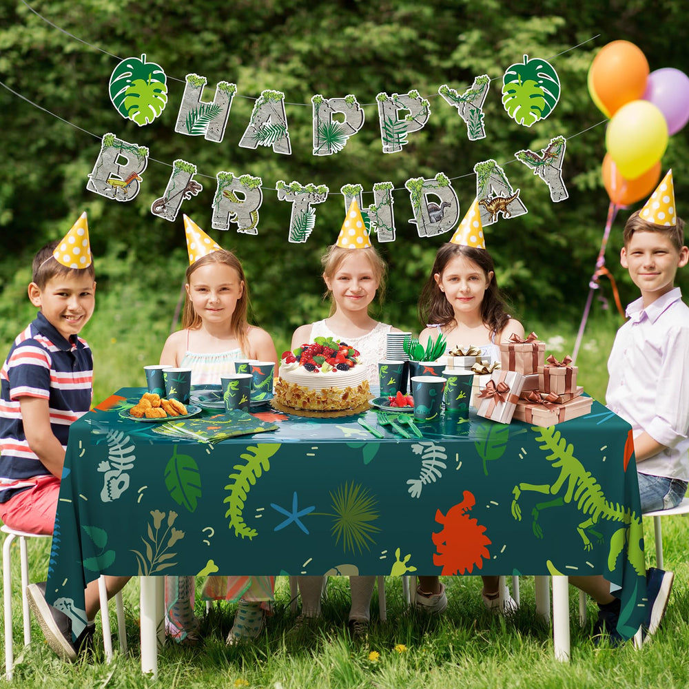 Cecnamt dinosaur tablecloth 54x108 inches waterproof and tear-resistant