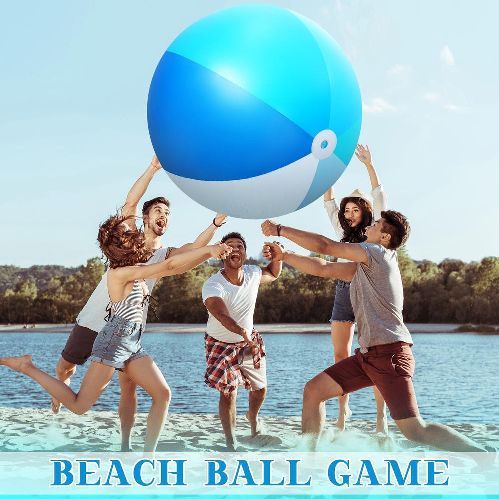 Ceenna blue beach ball for indoor and outdoor play.