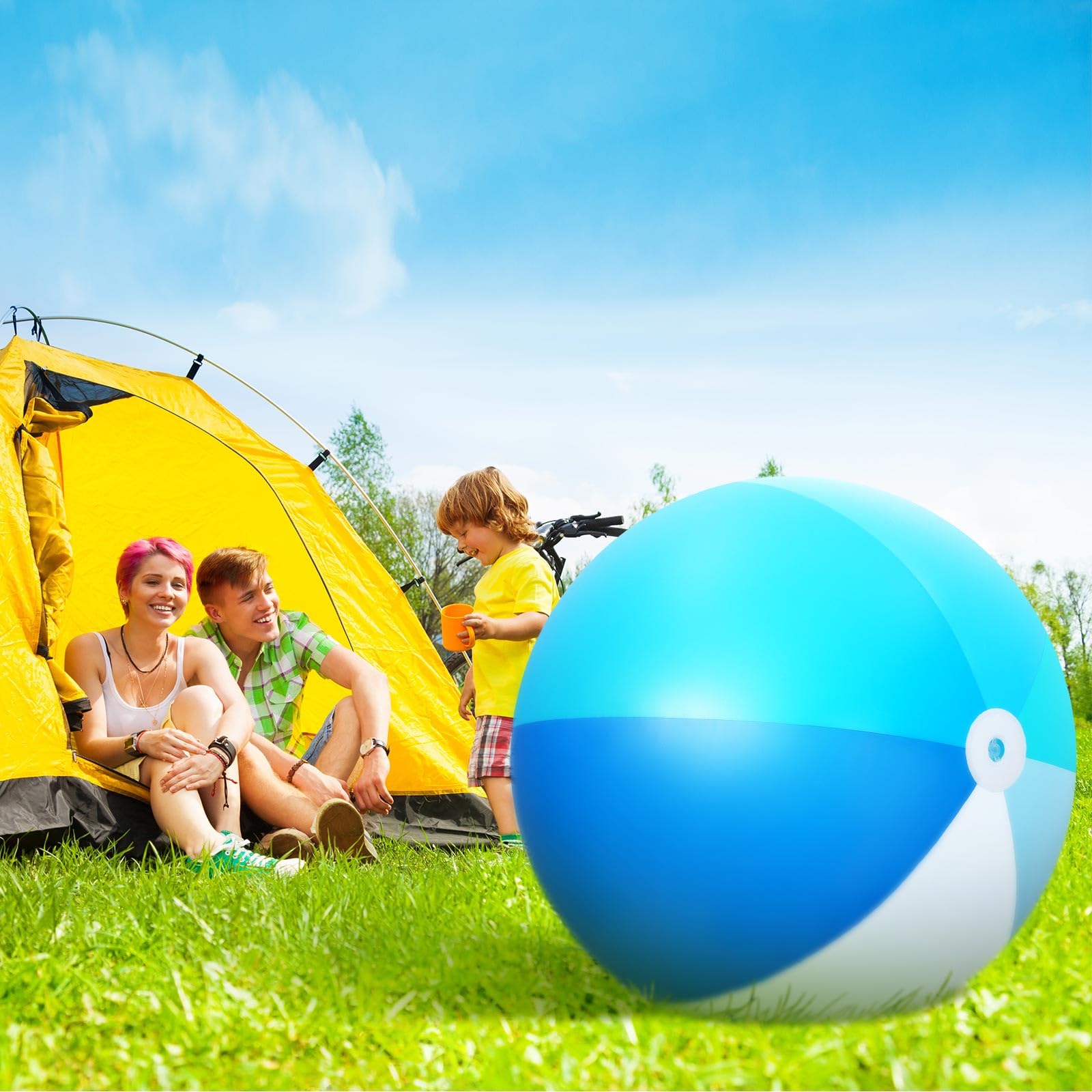 Ceenna beach ball folds compactly for travel and storage.