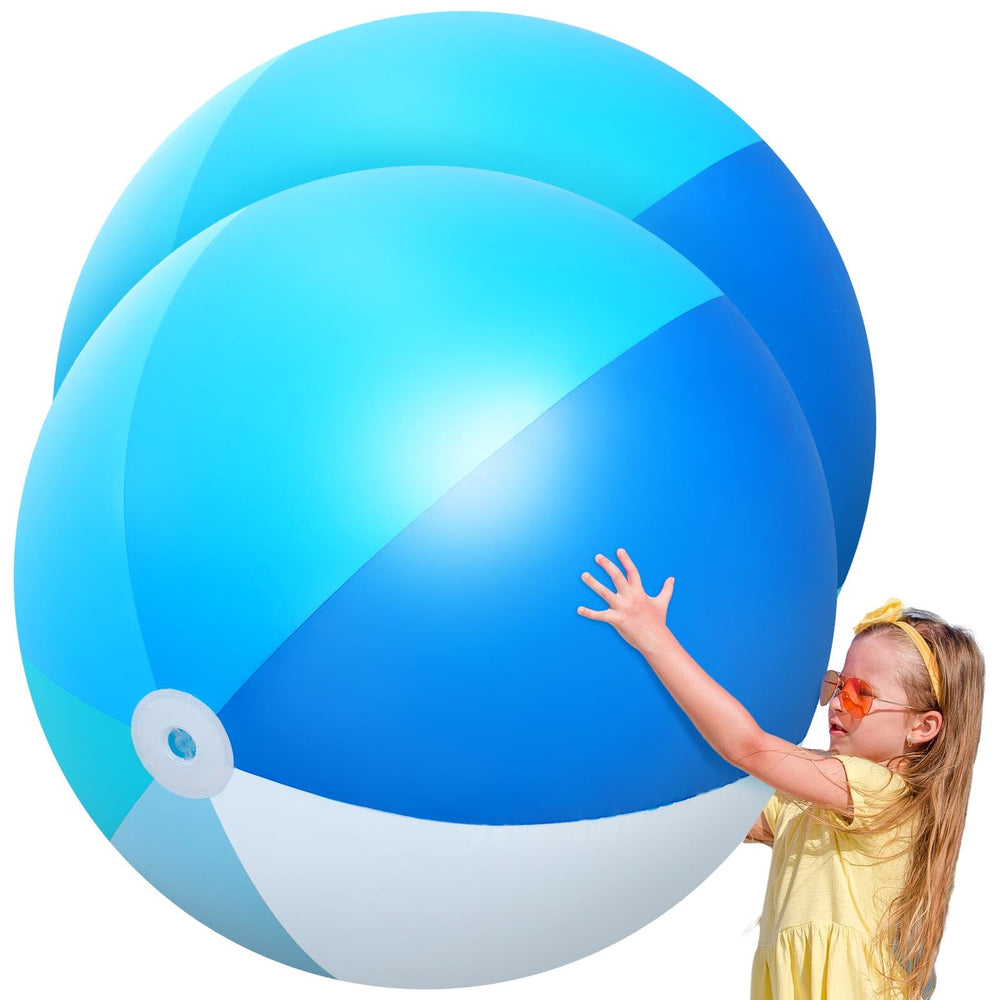 Ceenna giant beach ball 60-inch blue for family fun at the beach or pool.