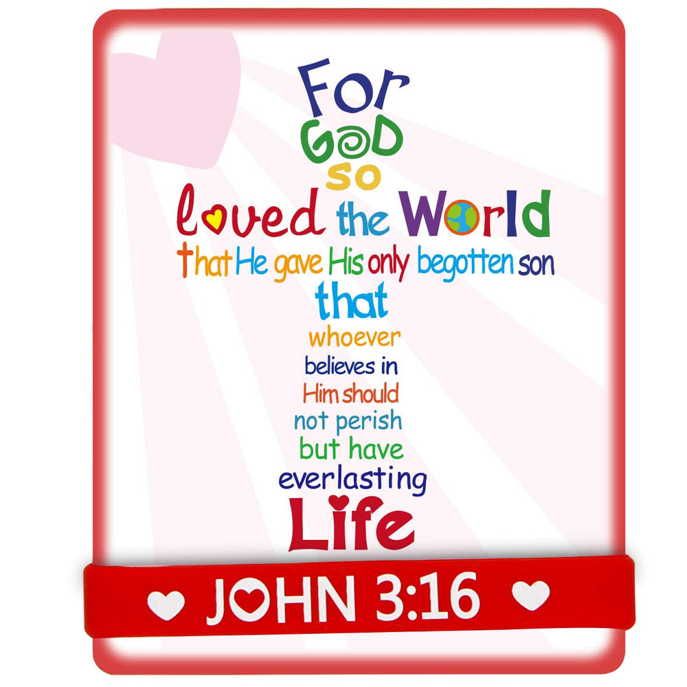 Ceiba Tree John 3:16 card with bracelet set, a classroom-friendly keepsake for Valentine’s sharing