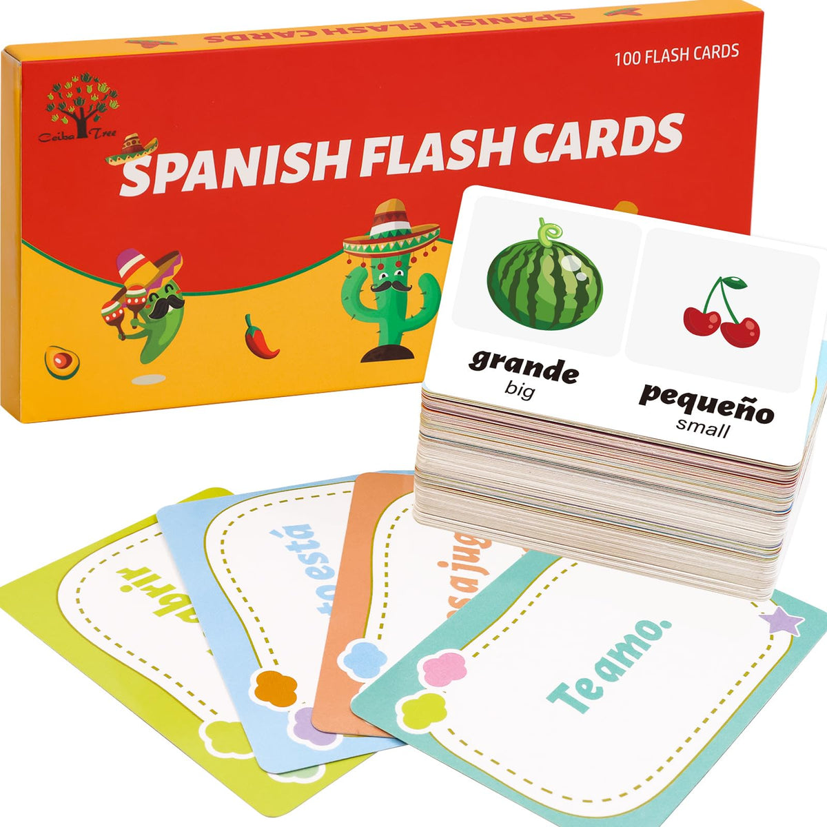 Ceiba Tree Spanish flash cards set of 100 pieces for everyday conversations