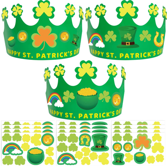 Ceiba Tree St. Patrick's crowns kit with 24 bright crowns for celebrations