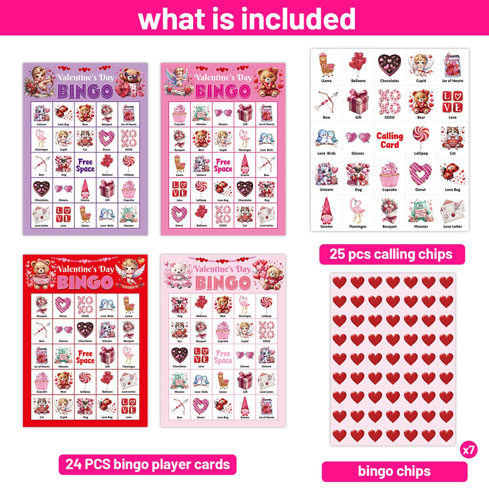 Ceiba Tree heart-shaped markers accompany Valentines Bingo for engaging, tactile play.