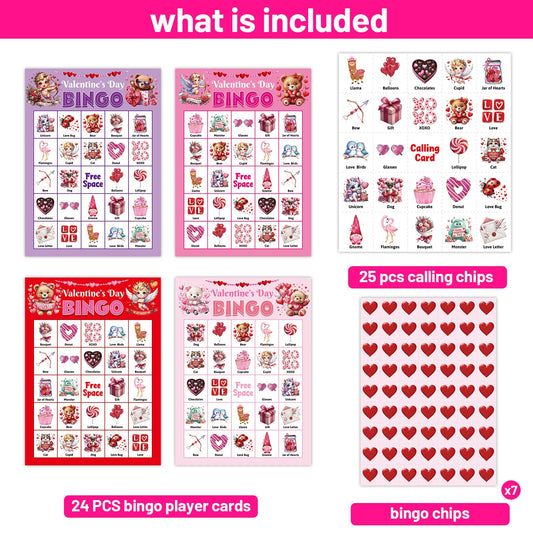 Ceiba Tree heart-shaped markers accompany Valentines Bingo for engaging, tactile play.