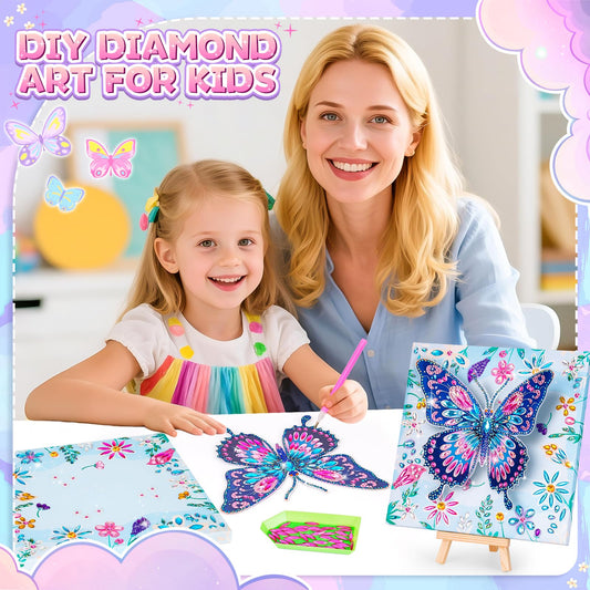 Celecstan diamond art kit wooden frame and stand for easy display