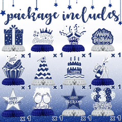 Celee blue-silver centerpiece kit offers quick assembly for effortless setup.
