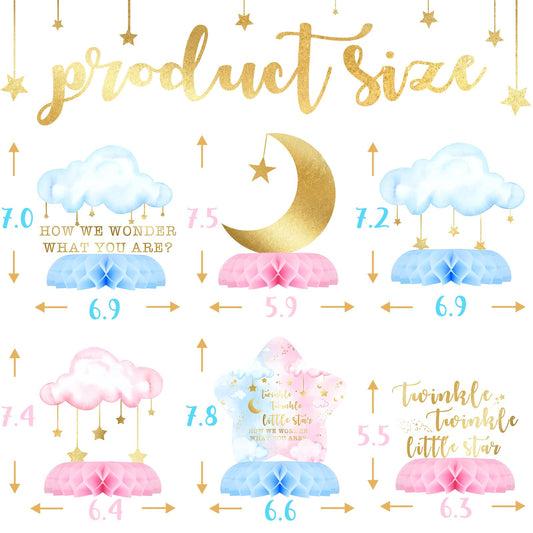 Celee Twinkle Twinkle moon and star centerpiece adding celestial charm.