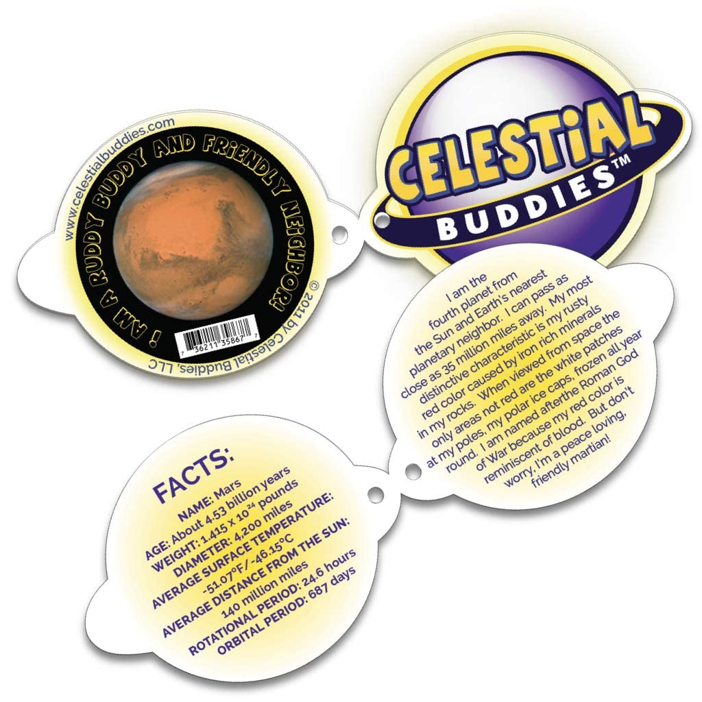 Celestial Buddies Mars Buddy safety-tested for ages 0 and up, reassuring parents.