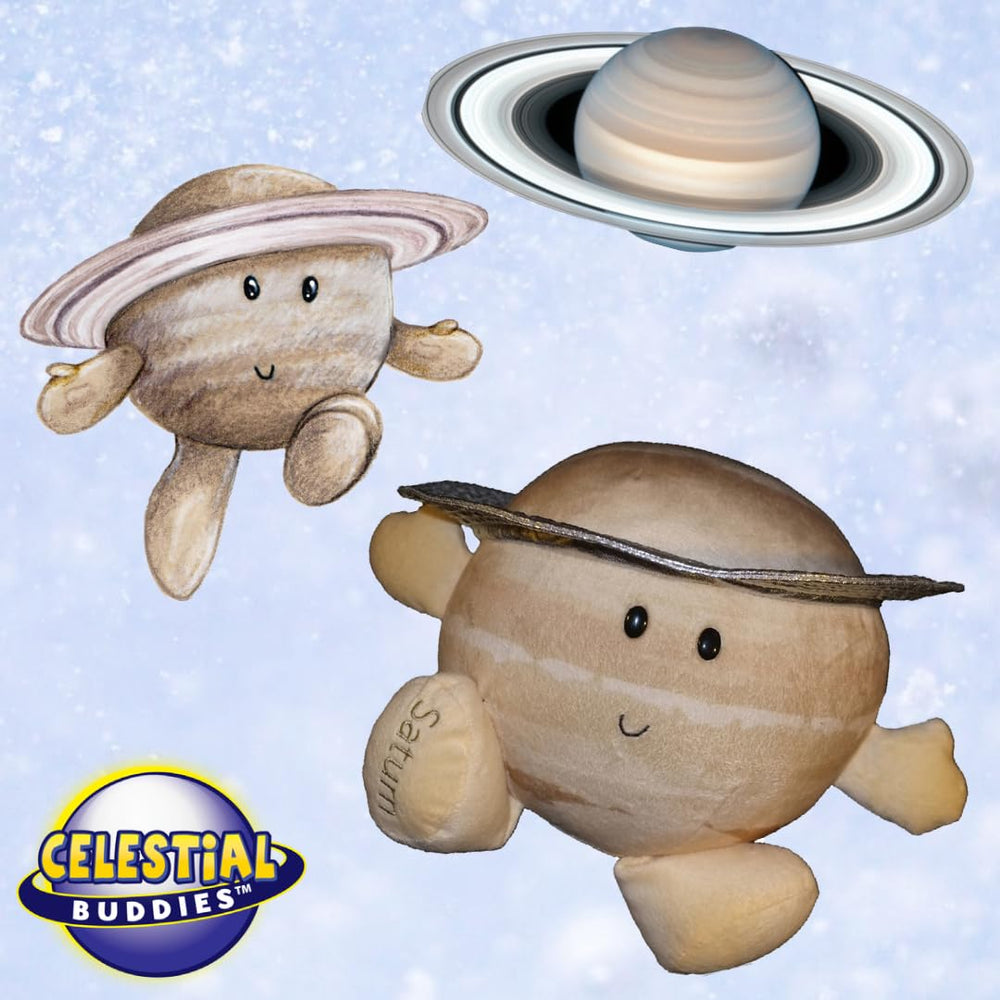 Celestial Buddies Saturn Buddy embroidered face adds friendly character