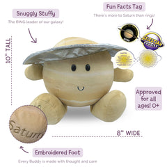 Celestial Buddies Saturn Buddy plush shows soft fabric perfect for hugs