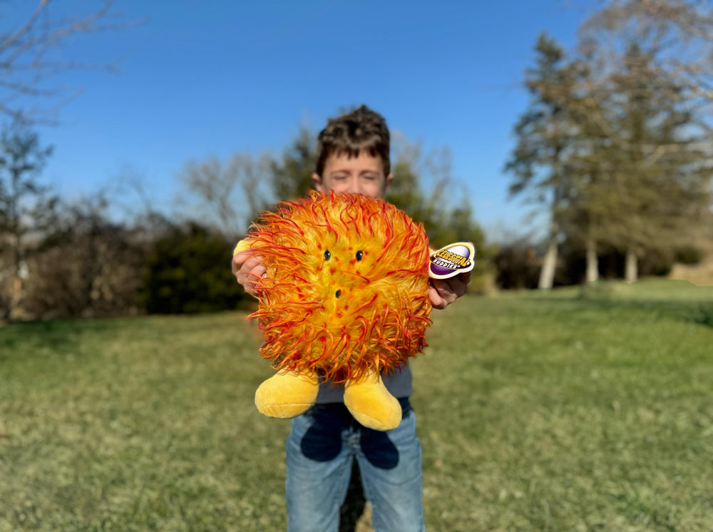 Celestial Buddies Sun Buddy educational tag sparks solar facts.