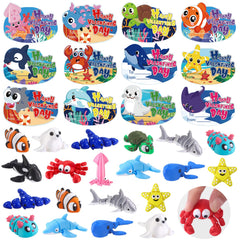 Celltestria ocean animal figurine collection, vivid 3D toys for Valentine exchanges and classroom rewards.