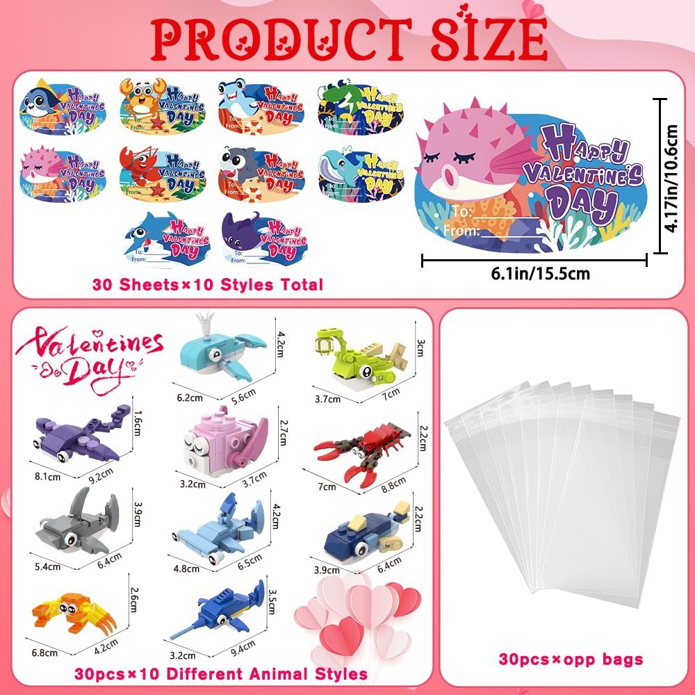 Celltestria valentines cards set enhances gift bags with sea-themed messages.