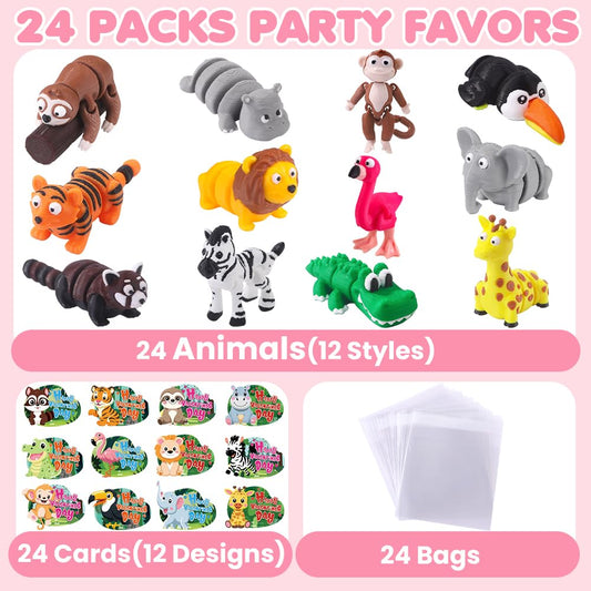 Celltestria forest animal cards paired with figurines for festive exchanges.