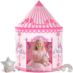 Celontry girls princess play tent pink castle for cozy pretend play indoors and outdoors.