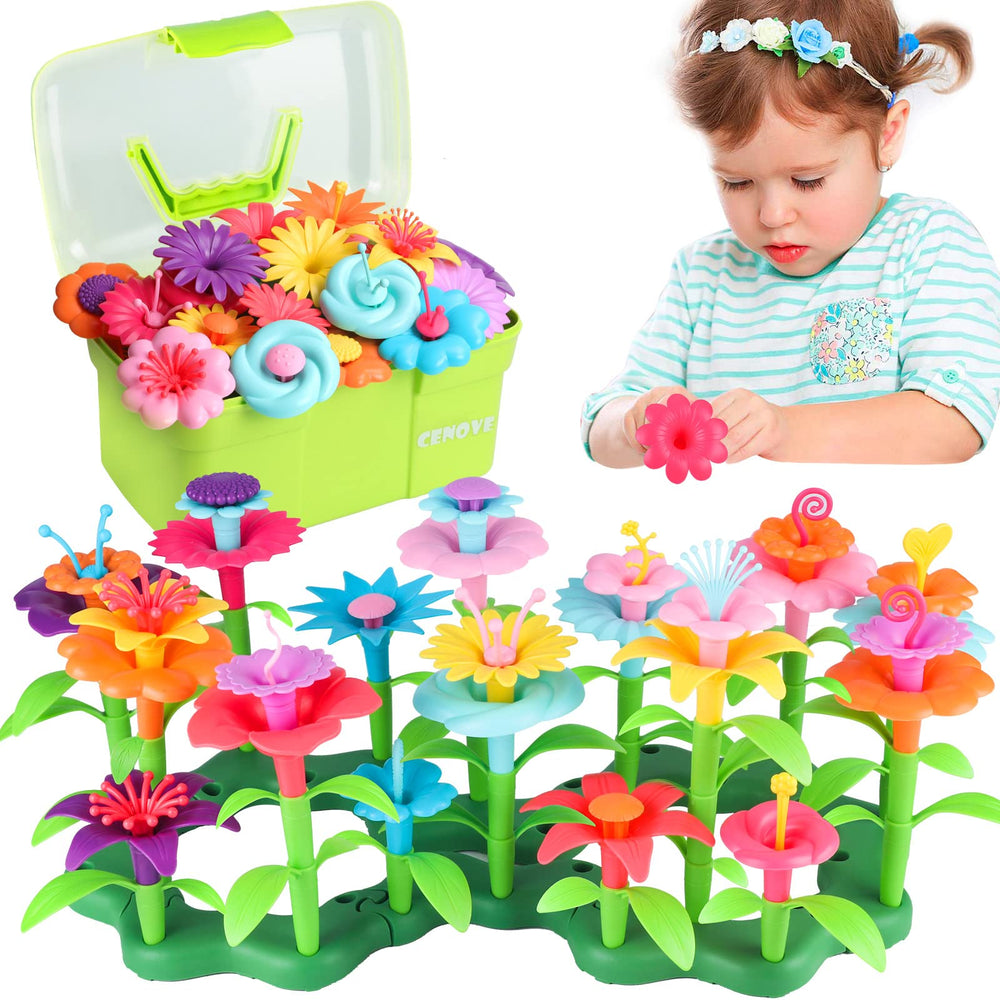 CENOVE flower garden toy set, vibrant pieces for hands-on learning and imaginative play.