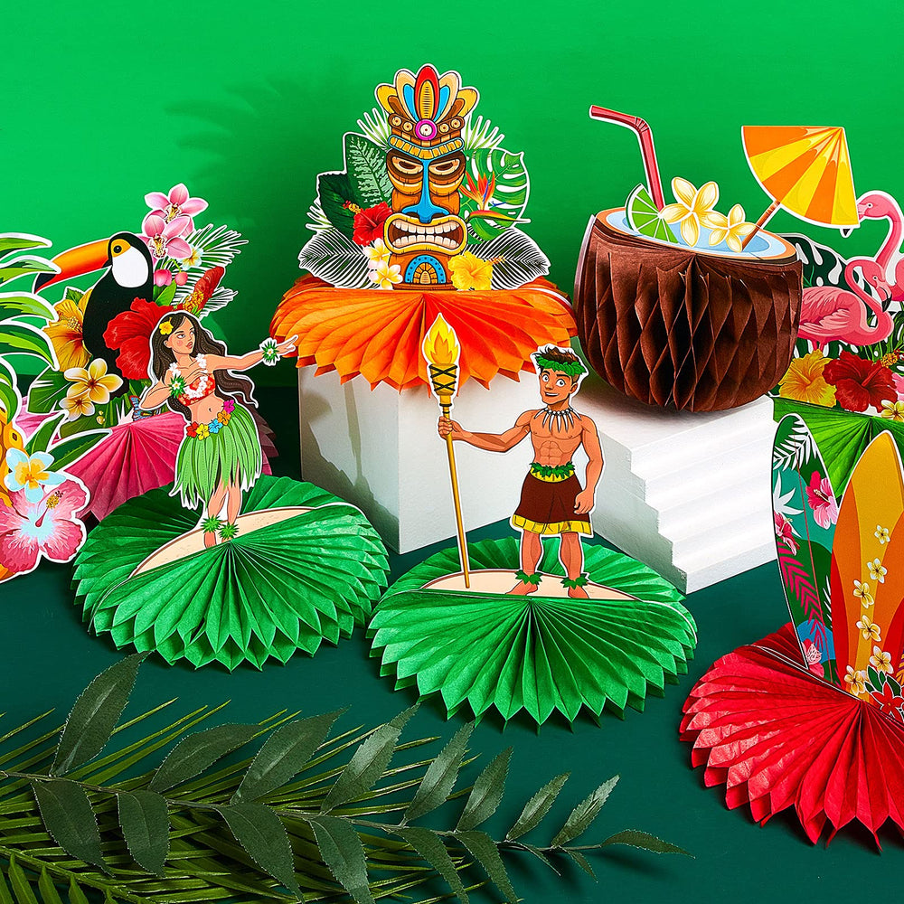 Censen tiki honeycomb centerpiece for luau themed decor