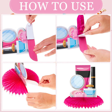 Censen lipstick centerpiece sparks a playful, glamorous spa-themed party vibe.