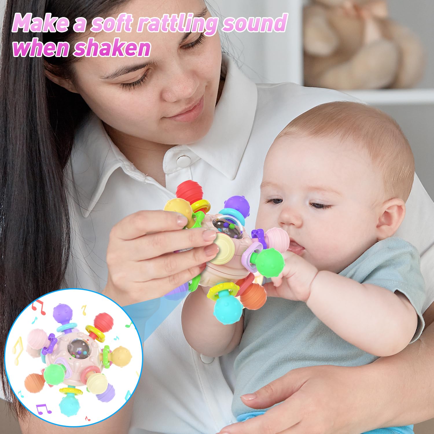 Cerberus teether made from safe materials, easy to clean and disinfect