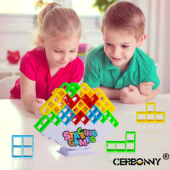 CERBONNY Tetra Tower family game in action during game night.