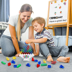 CERBONNY Tetra Tower compact blocks for travel play and focus.