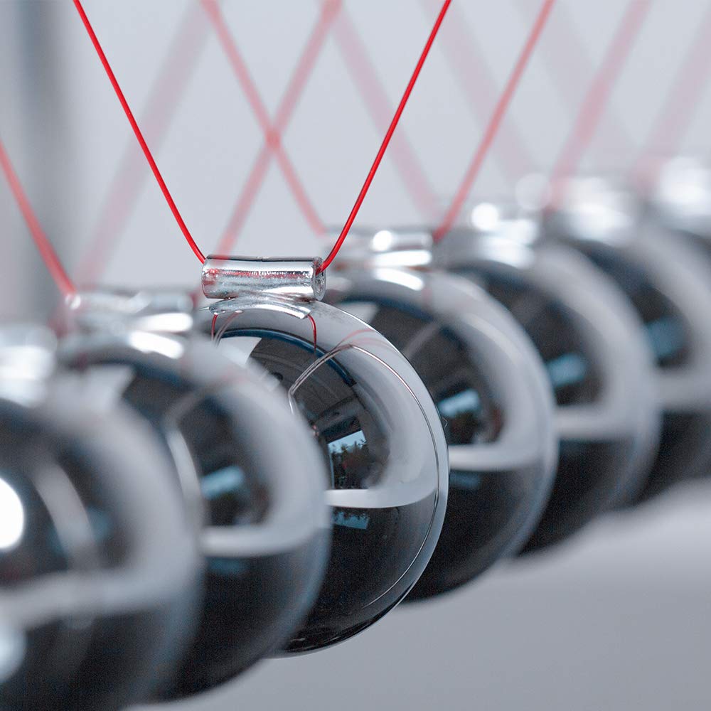 CERROPI Newton cradle aligned seven balls showing precise timing