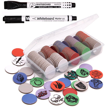 Certihiamken dry erase tokens in seven colors for clear game status