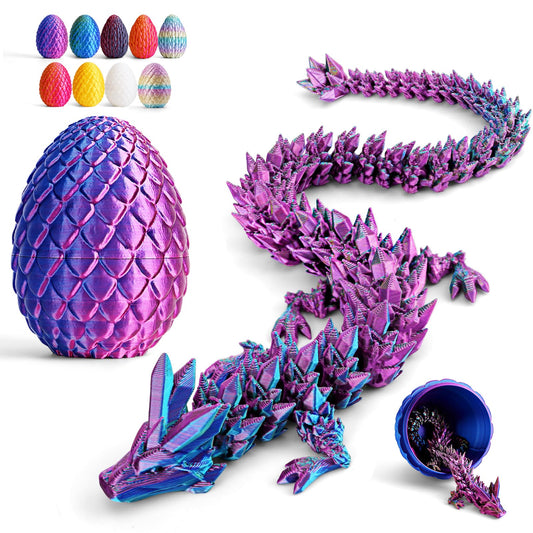cessfle 12-inch Easter dragon egg opens to reveal crystal dragon, a magical basket surprise