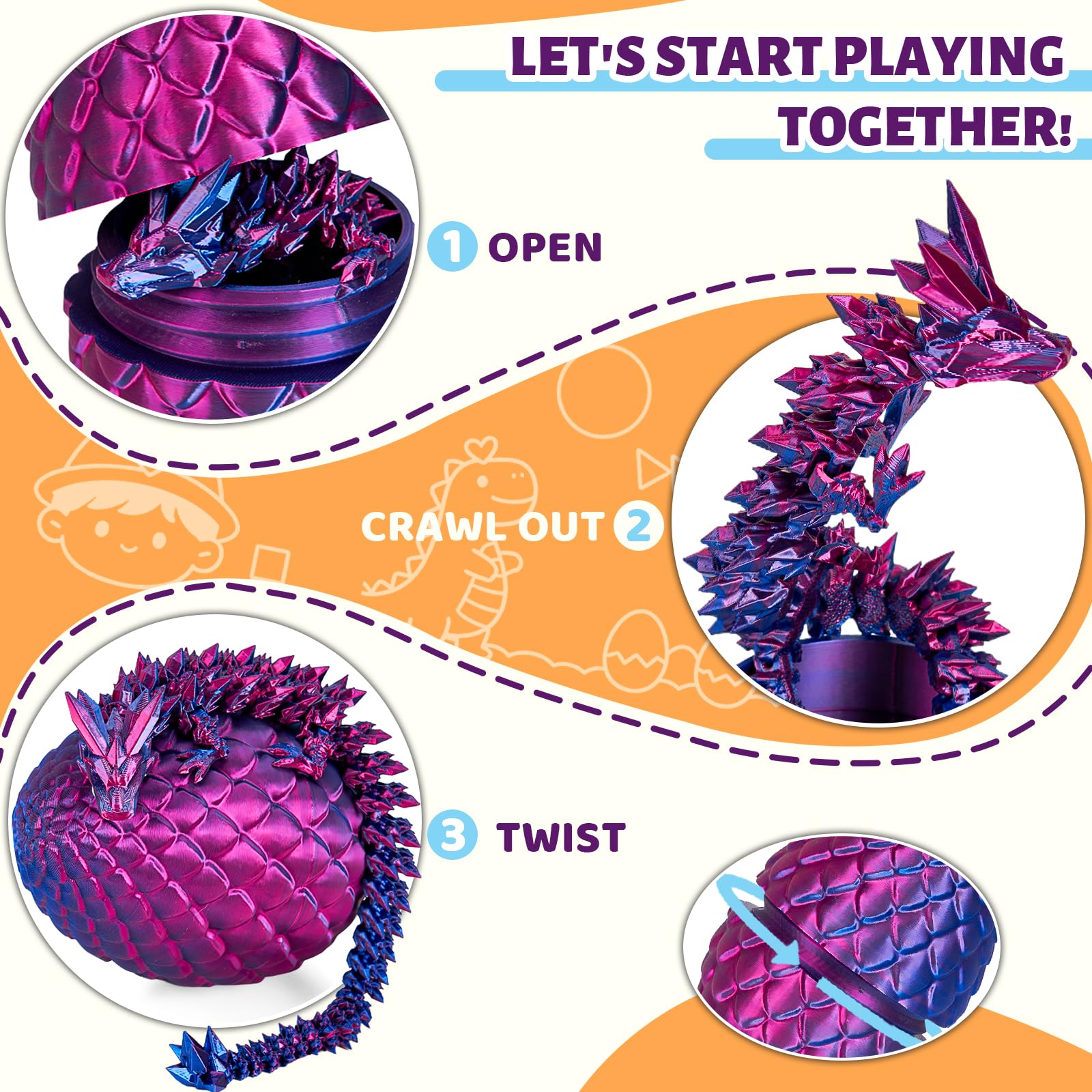 cessfle dragon egg body with shimmering colors evokes a collectible art piece