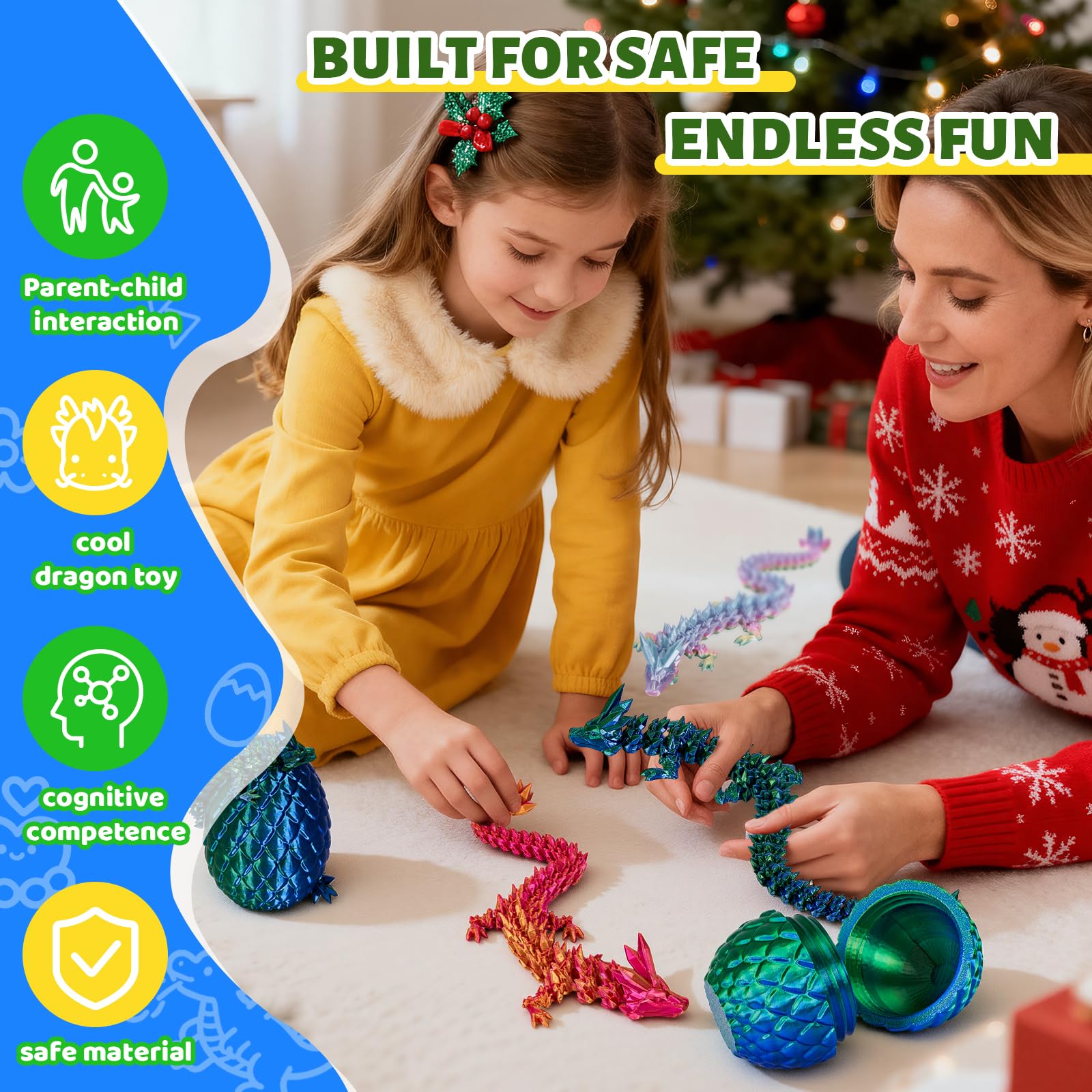 Cessfle eco-friendly PLA dragon is non-toxic and safe for kids during Easter crafts.