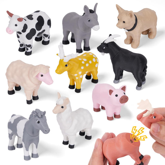 Cessfle magnetic farm animals set assembled, colorful pieces enable imaginative play