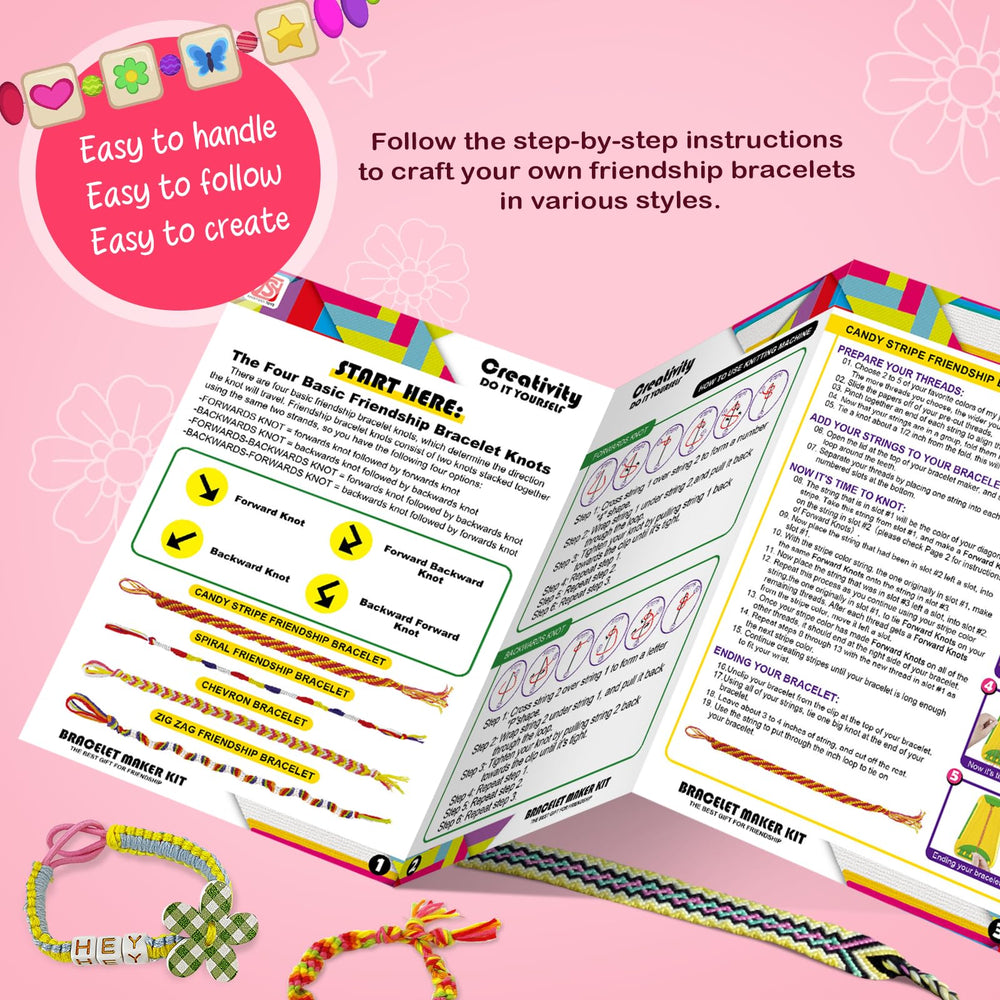 CEUCAL bracelet kit offers a beginner-friendly manual that guides kids through simple steps.