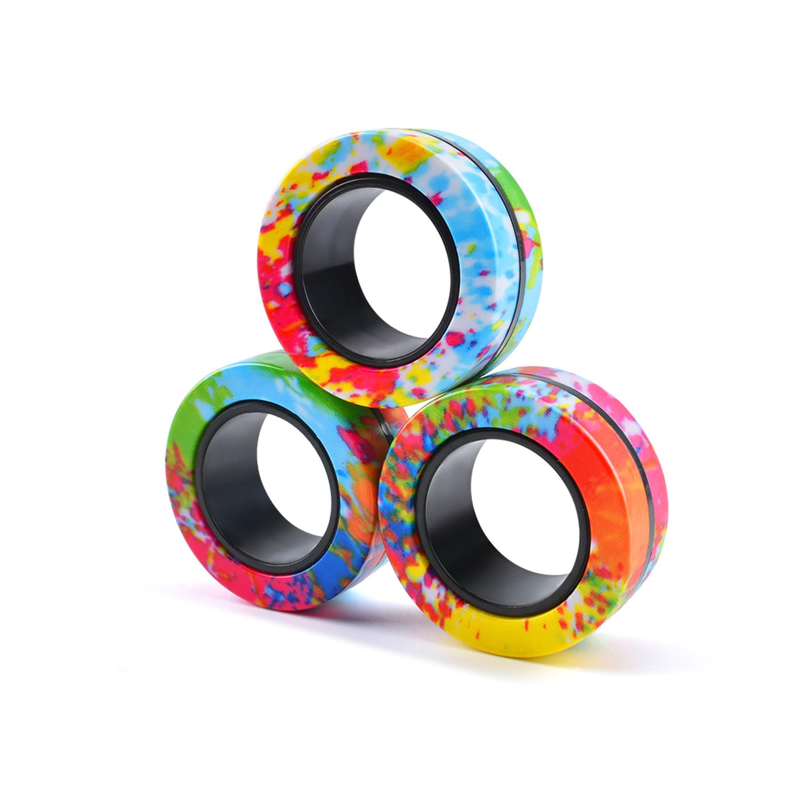 Cevioce 3pcs magnetic rings fidget toy set for focus and stress relief.