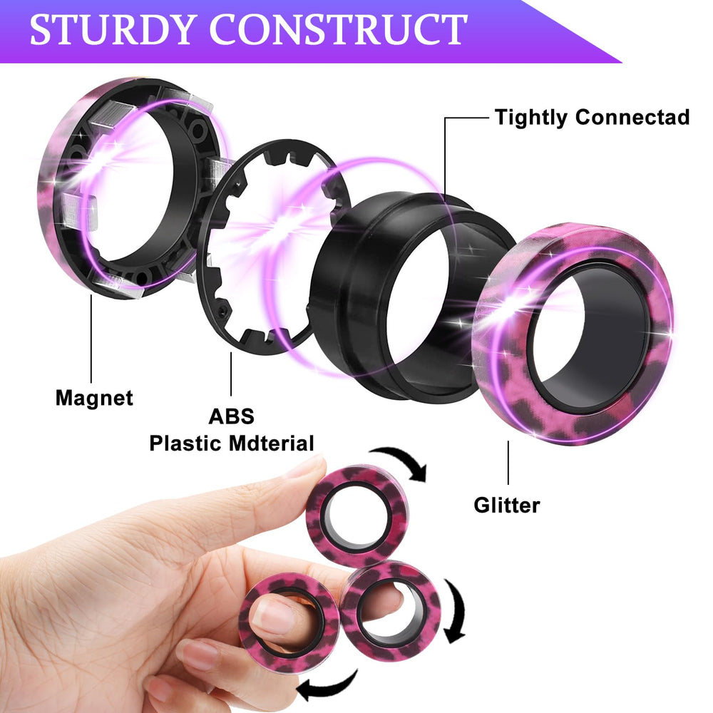Cevioce magnetic rings in hand spinning tricks for focus and concentration.