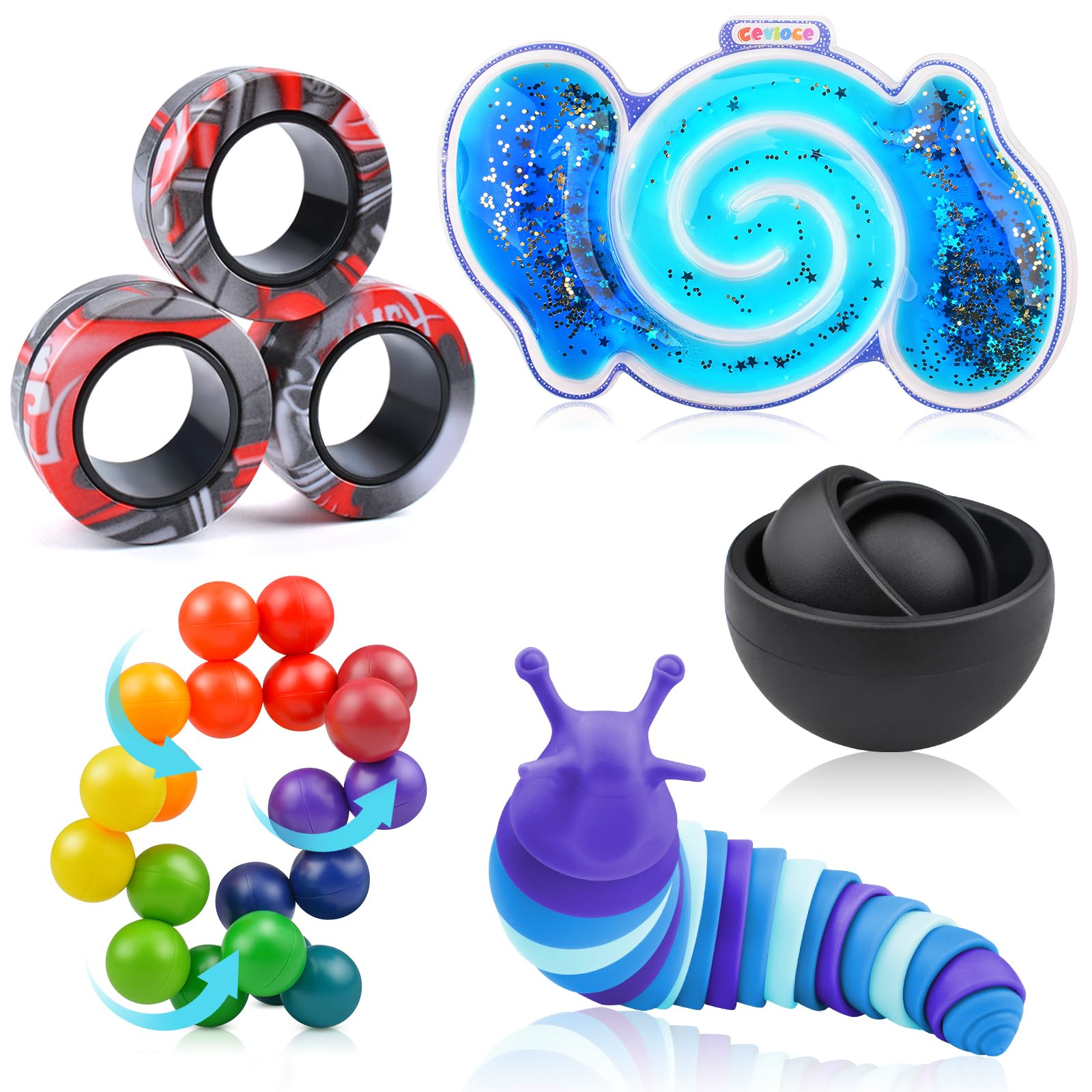 Cevioce fidget gyro toy provides calming tactile input for focused use and stress relief.