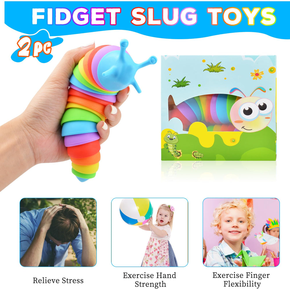 Cevioce fidget slug green flexible body for hand exercise