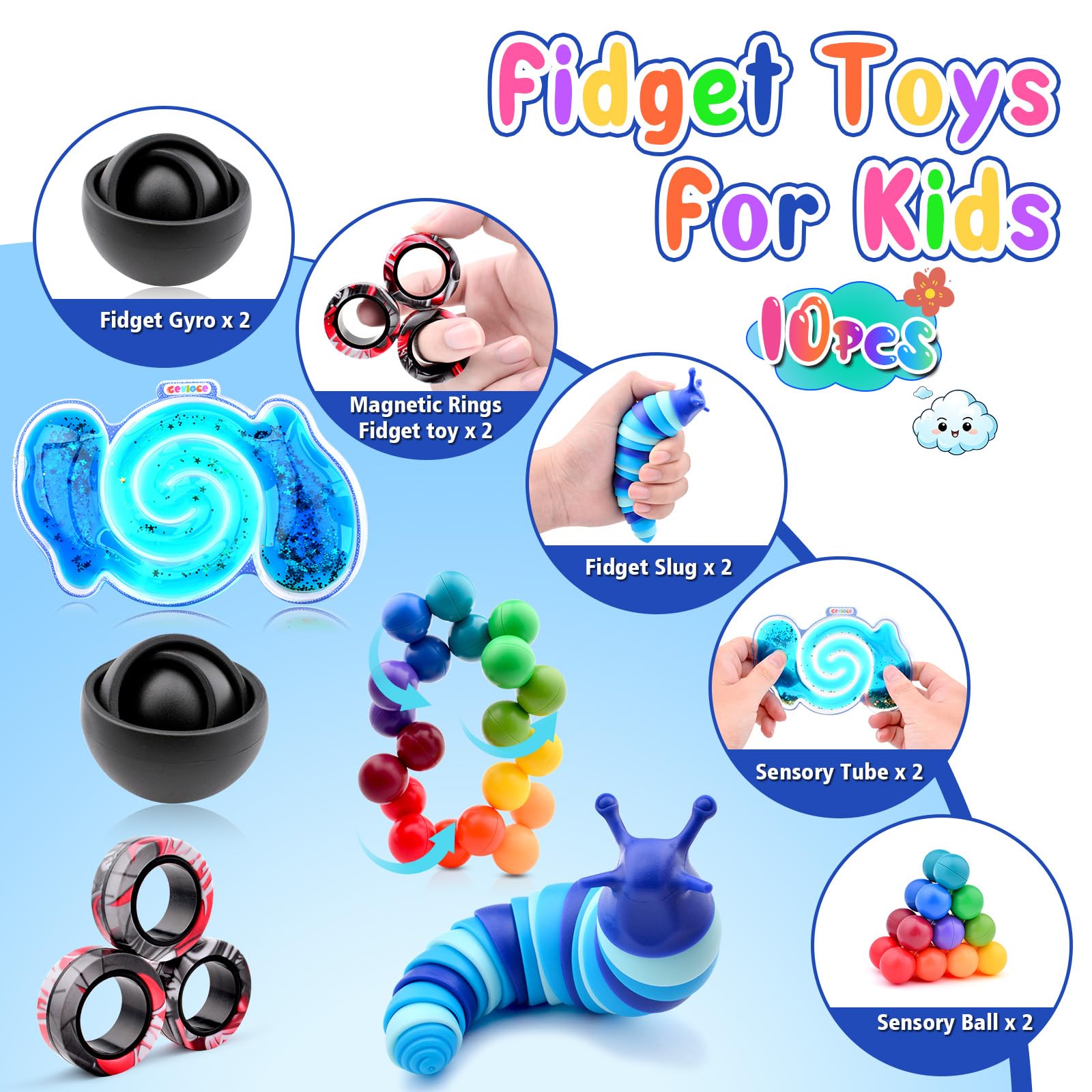 Cevioce fidget slug toy provides squishy, sensory-friendly fun for kids.