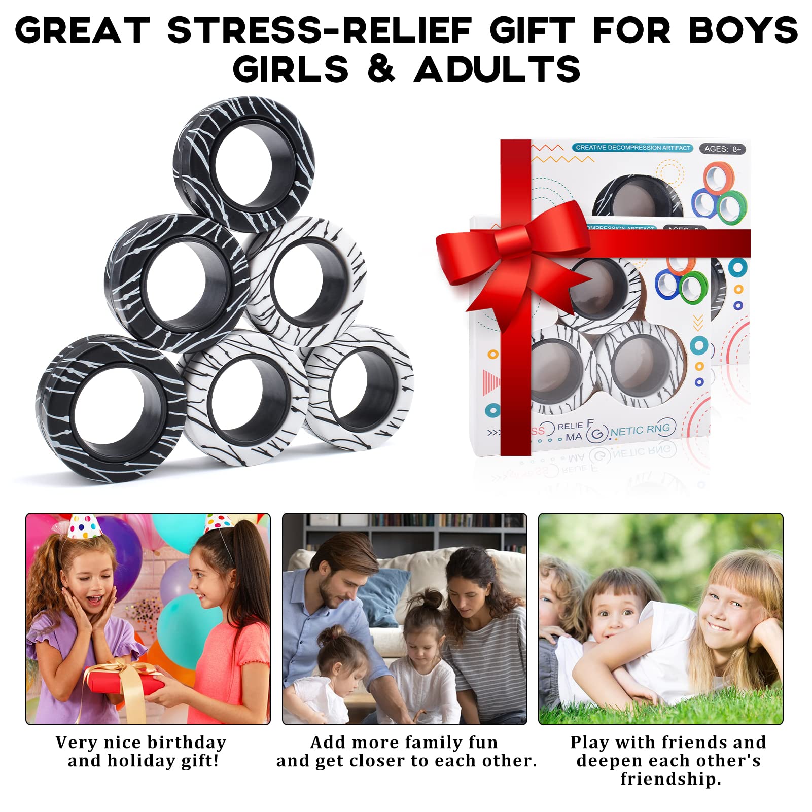 Cevioce magnetic rings gift pack makes a novelty present for all ages
