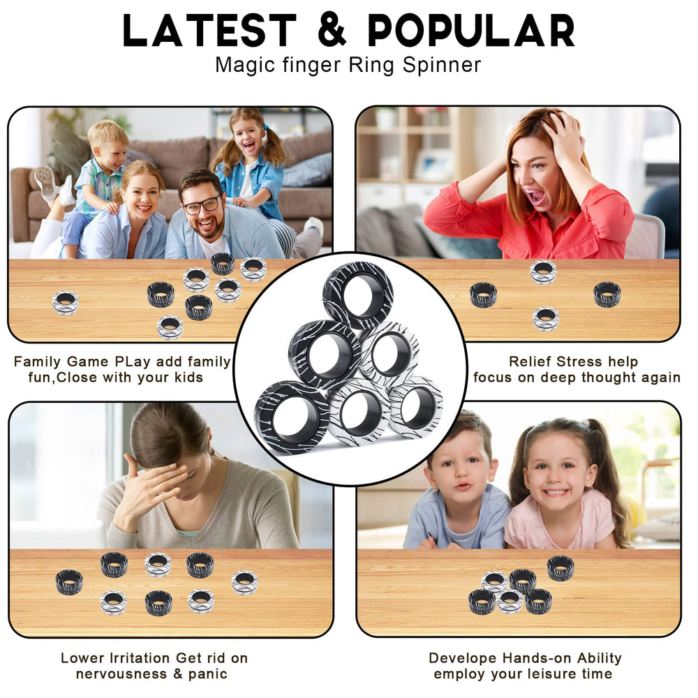 Cevioce magnetic rings surface tricks show playful magnet games