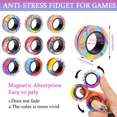 Close-up of Cevioce rings, desk play enhances dexterity and finger control.