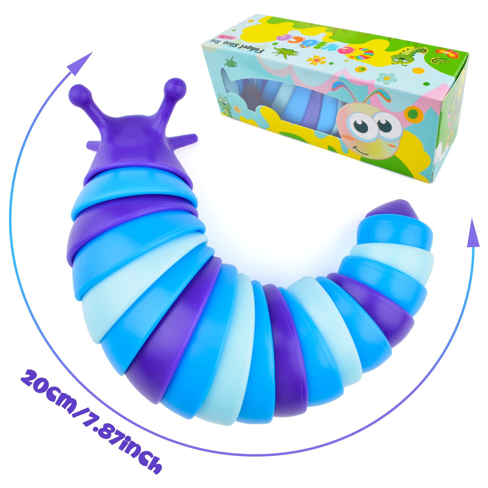 Cevioce Sensory Slug Toy with 3D articulated parts demonstrates versatile movement